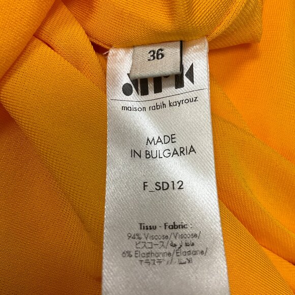 Maison Rabih Kayrouz Marigold Ruched Long Sleeved V-Neck Maxi Dress - Picture 4 of 5